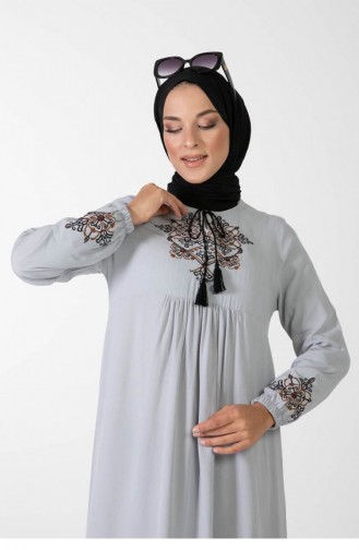 Gray Hijab Dress 2004MG.GRI