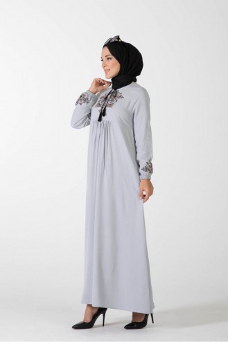 Gray Hijab Dress 2004MG.GRI