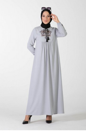 Gray Hijab Dress 2004MG.GRI