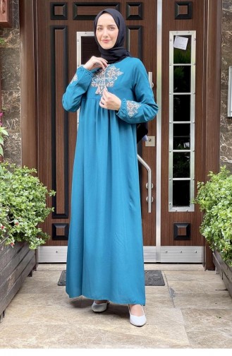 Petrol Hijab Dress 2004MG.PTR