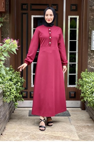 Claret Red Hijab Dress 2008MG.BRD