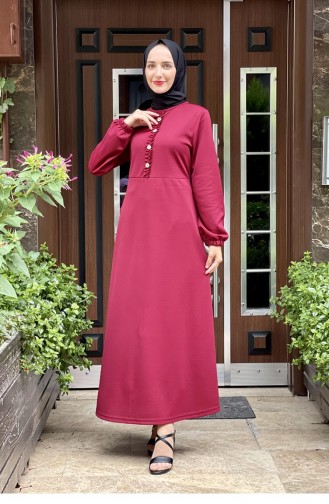 Claret Red Hijab Dress 2008MG.BRD