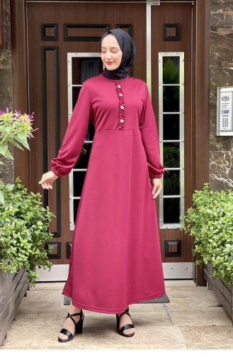 Claret Red Hijab Dress 2008MG.BRD