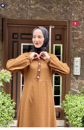 Tan Hijab Dress 2008MG.TAB