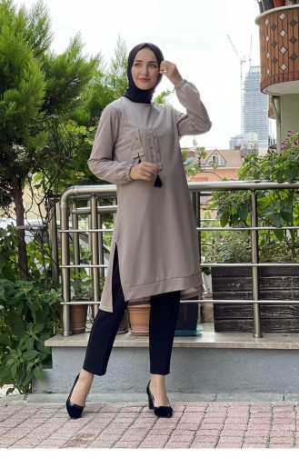 Detaylı Mira Tunik Vizon