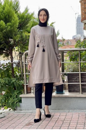 Detaylı Mira Tunik Vizon