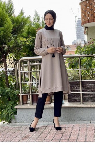 Detaylı Mira Tunik Vizon