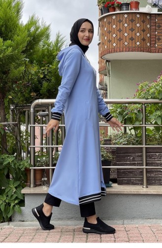 Fermuarlı Tesettür Kap Bebe Mavisi