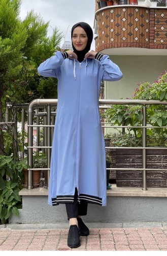 Fermuarlı Tesettür Kap Bebe Mavisi