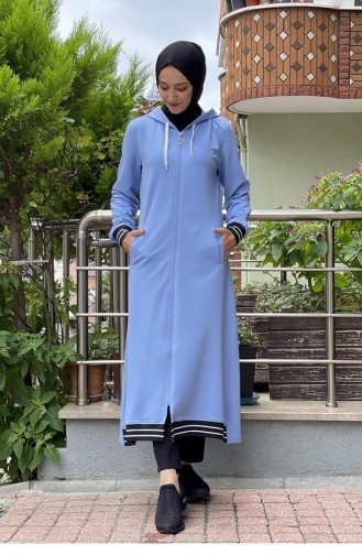 Fermuarlı Tesettür Kap Bebe Mavisi