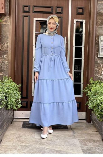 Baby Blue Hijab Dress 5025BGM.BBM