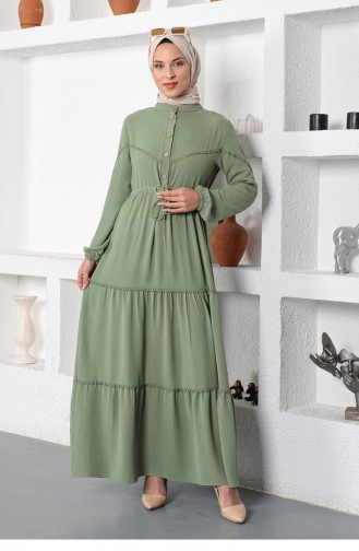 Khaki Hijab Kleider 5025BGM.HAK
