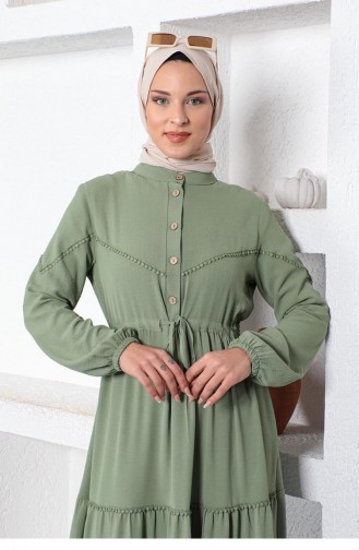 Khaki Hijab Kleider 5025BGM.HAK