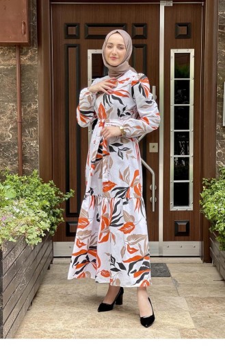 Orange Hijab Dress 5380END.TRC