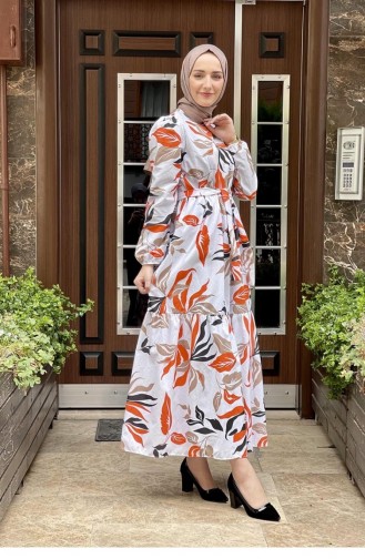 Orange Hijab Dress 5380END.TRC
