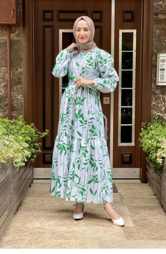 Green Hijab Dress 5381END.YSL