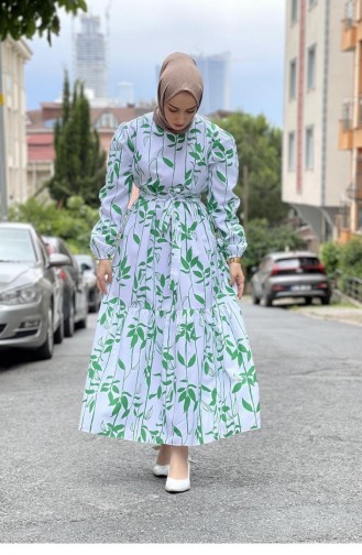Green Hijab Dress 5381END.YSL