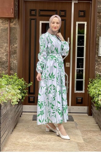 Green Hijab Dress 5381END.YSL