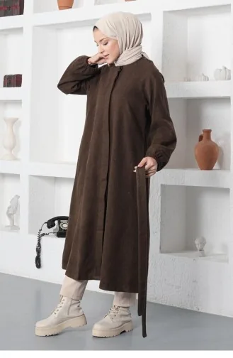 Buttoned Stamped Cape 5392A-01 Brown 5392A-01