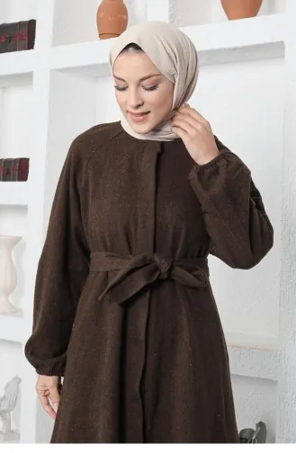 Buttoned Stamped Cape 5392A-01 Brown 5392A-01