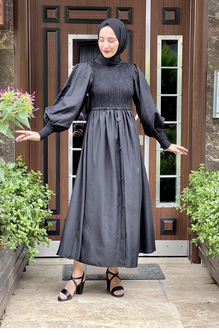 Black Hijab Dress 5436END.SYH Sefamerve