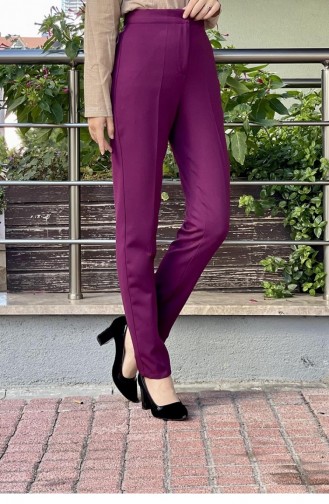 Düz Paça Pantolon Mürdüm
