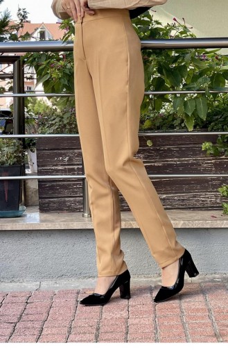 Düz Paça Pantolon Taba