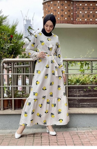 Yellow Hijab Dress 6612ES.SRI