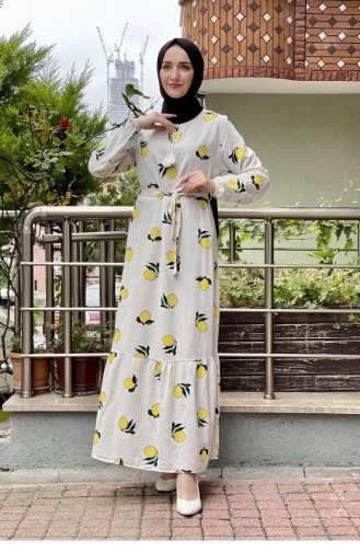 Yellow Hijab Dress 6612ES.SRI