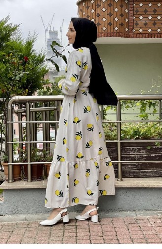 Yellow Hijab Dress 6612ES.SRI