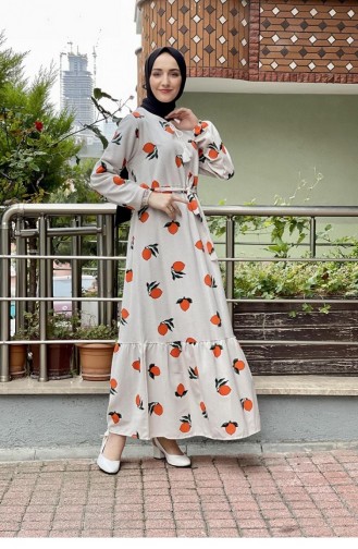 Orange Hijab Kleider 6612ES.TRC