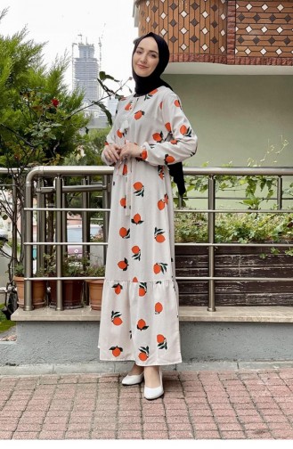 Orange Hijab Kleider 6612ES.TRC
