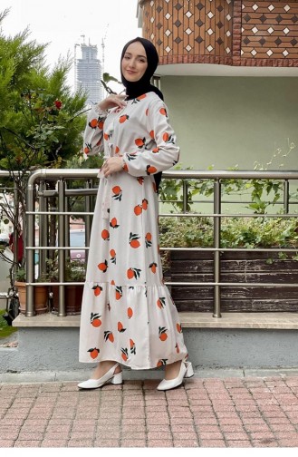 Orange Hijab Dress 6612ES.TRC