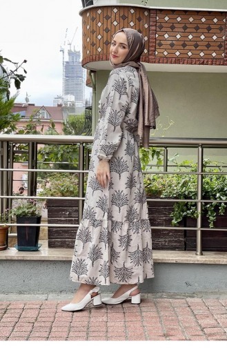 Schwarz Hijab Kleider 6613ES.SYH