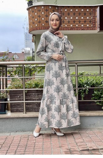 Grün Hijab Kleider 6613ES.YSL