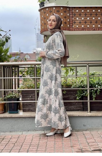 Grün Hijab Kleider 6613ES.YSL