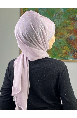 Saray Model Silvery Side Draped Shawl SEARCH17SHAL24-11 Light Lilac 17ŞAL24-11