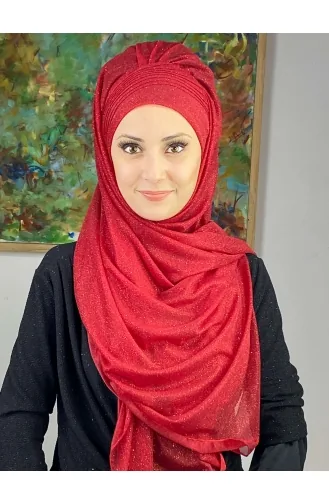 Rot Praktischer Turban 17ŞAL24-13