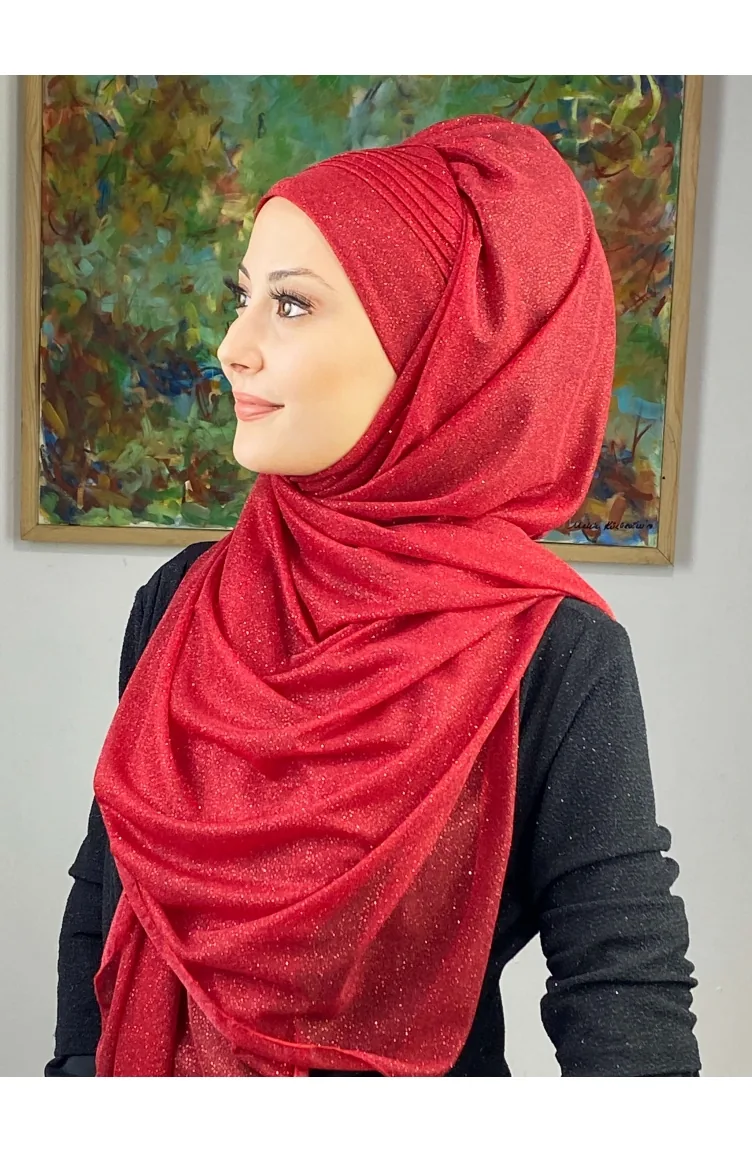 Rot Praktischer Turban 17ŞAL24-13
