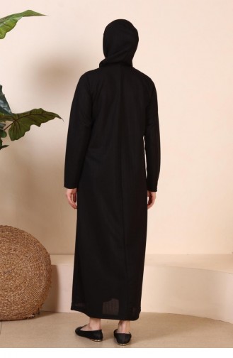 Schwarz Hijab Kleider 7028.Siyah