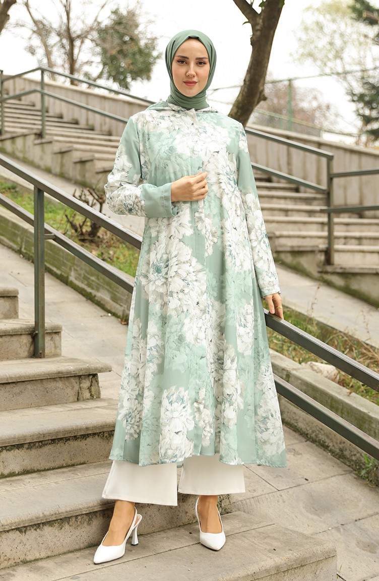 Mint green abaya top