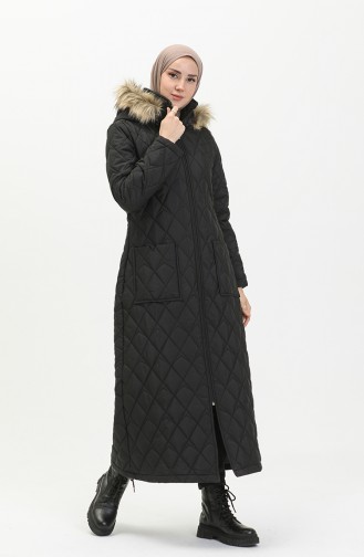 Earthquake Solidarity Mobilization - Hooded Quilted Coat 5175A-01 Black 5175A-01