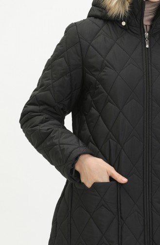 Campagne de Solidarité Tremblement de Terre - Manteau Matelassé à Capuche 5175A-01 Noir 5175A-01