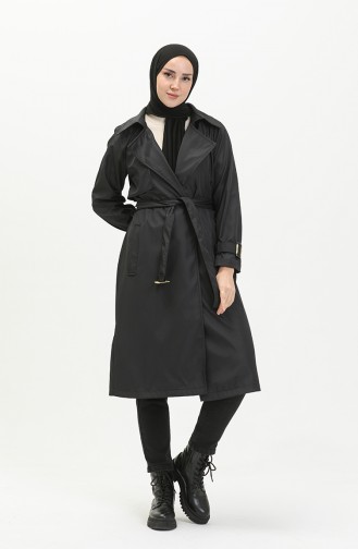 Trenchcoat mit Gürtel 1108-01 Schwarz 1108-01