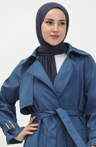 Trenchcoat mit Gürtel 1108-03 Marineblau 1108-03