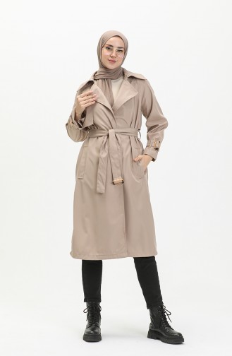 Trench-coat à Ceinture 1108-04 Beige 1108-04