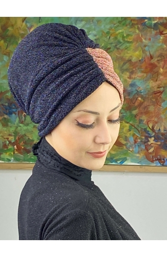 Bonnet Extérieur Rassemblé Double Couleur Modèle Sultan 1ARA181222-01 Couleur Cuivre Noir 1ARA181222-01