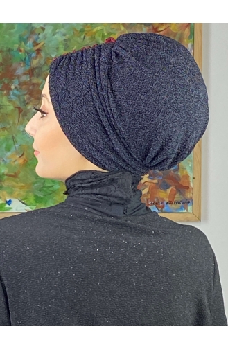 Bonnet Extérieur Froncé Double Couleur Modèle Sultan 1ARA181222-03 Noir Rouge Bordeaux 1ARA181222-03
