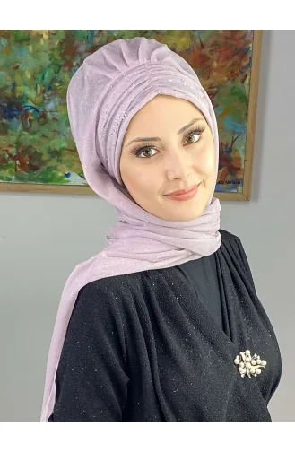 سلطان موديل شال شيفون فضي مجمع SEARCH17SHAL38-11 ليلكي 17ŞAL38-11