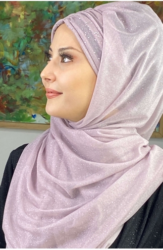 سلطان موديل شال شيفون فضي مجمع SEARCH17SHAL38-11 ليلكي 17ŞAL38-11